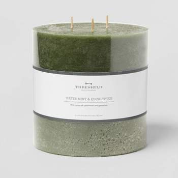 Pillar Candle Water Mint & Eucalyptus Green - Threshold™