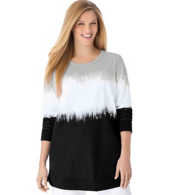 black ikat tie dye