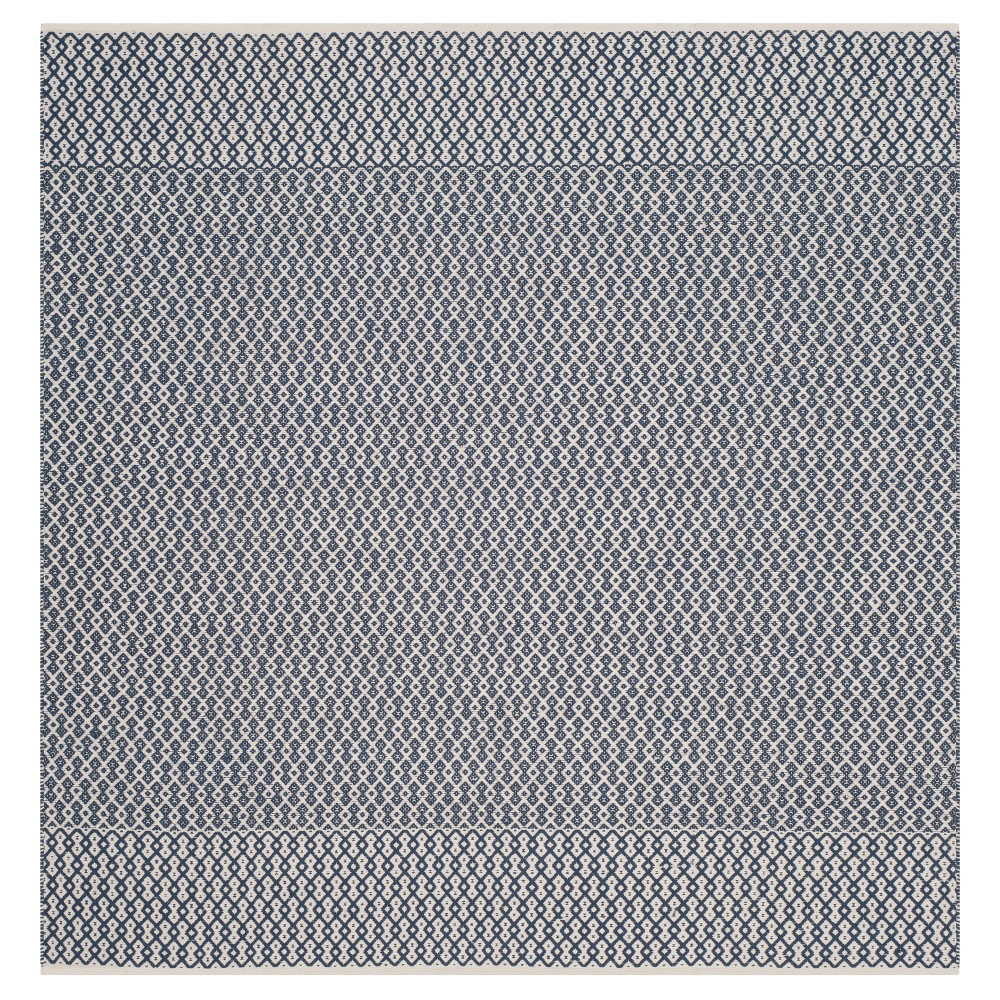 6'x6' Ivory/Navy Abstract Woven Square Area Rug - Safavieh