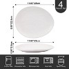 LunaLulinlk Linen Artisan Dinner Plate Set, 4 Pieces Dinnerware Dishes Set, Irregular 11 Inches Ceramic Plates Suitable White, Large - 3 of 4
