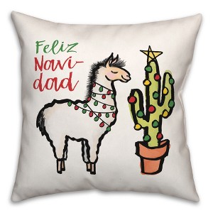 Creative Products Feliz Navidad Llama 16 x 16 Spun Poly Pillow - 1 of 3