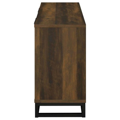 Ryatt Dark Pine and Black 4-Door Wood Accent Cabinet