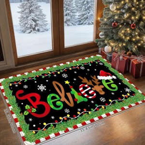 Lomsoe Christmas Carpet Doormat - Non-Slip Rugs, Festive Holiday Decor with Santa, Reindeer, and Snowflakes,Indoor/Outdoor Use, Christmas Decorations. - 1 of 4