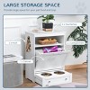 INFURNIC Pet Bowl Feeder Station with Storage Cabinet Raised Bowls Hanger for Pet Supplies and Food, White, 24"*14"*32.25" - 3 of 4