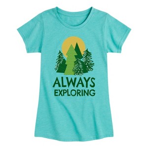 Girls' - Instant Message - Always Exploring Fitted Short Sleeve Graphic T-Shirt - 1 of 4