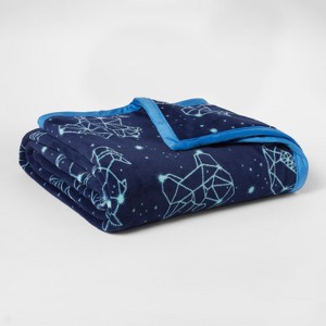 Full/Queen Constellations Plush Blanket - Pillowfort , Blue Green
