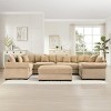 Oversized Modular Corduroy Sectional Sofa with Extra-Wide Armrests, Convertible 6-Seat Cloud Couch for Living Room or Bedroom-The Pop Home - 3 of 4