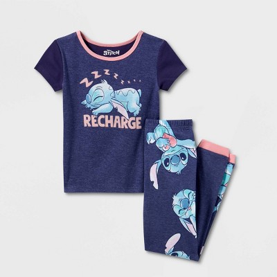 Girls' Lilo & Stitch 2pc Snug Fit Pajama Set - Purple