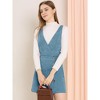 Allegra K Women's Corduroy Mini V Neck Vintage A-Line Bib Overall Pinafore Skirts - 2 of 4