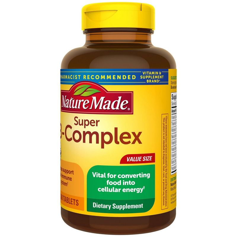Nature Made Super Vitamin B Complex with Folic Acid + Vitamin C for Immune Support Tablets, 6 of 11