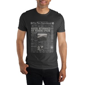 Harry Potter The New York Ghost American Wizarding Newspaper Men's Black T-Shirt - 1 of 1