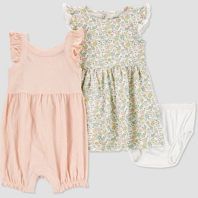 Carter's Just One You® Baby Girls' Floral Romper - Green/Pink Newborn