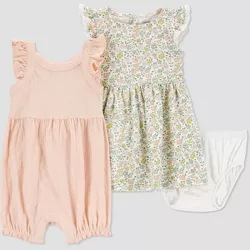 Carter's Just One You® Baby Girls' Floral Romper - Green/Pink