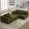 108" Chenille Modular Sectional Sofa,Upholstered L-Shape Sofa with 6 Pillows,Free Combination for Home Living Room-Baofuwish - 2 of 4