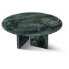 NicBex Natural Marble Small Coffee Table, Genuine Marble Round End Table, Stone Side Table for Living Room,17.7" Nightstand with Semi-Polished Surface - 4 of 4