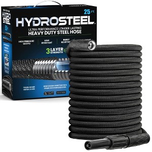 Hydrosteel 5/8-inch Diameter Heavy-Duty Flexible Lightweight Stainless Steel 3-Layer Metal Water Hose - 1 of 4