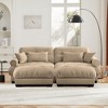 93.7" Velvet Modular Sectional Sofa Bed with Bolstered Armrests and 2 Ottomans for Small Living Room - 3 of 4