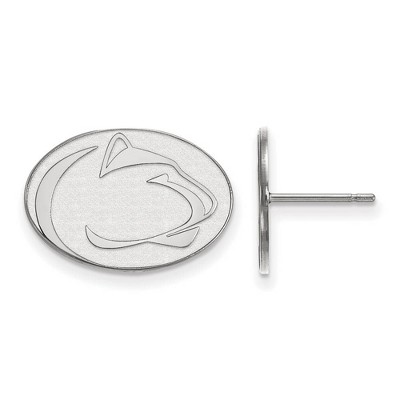 Black Bow Jewelry 10k White Gold Penn State Nittany Lions NCAA Post Earrings