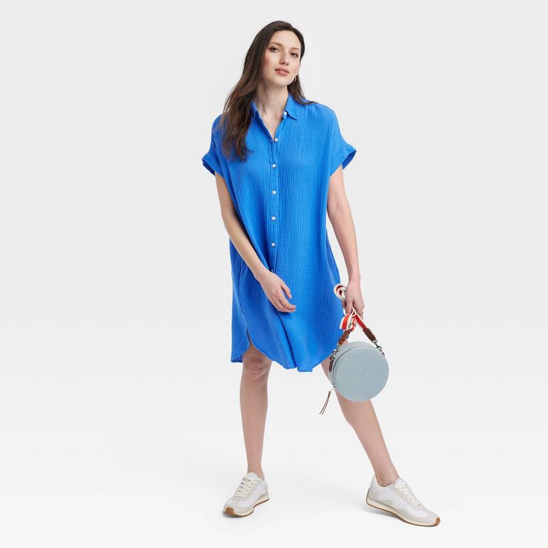 Women's Short Sleeve Mini Shirtdress - Universal Thread™, 4 of 8