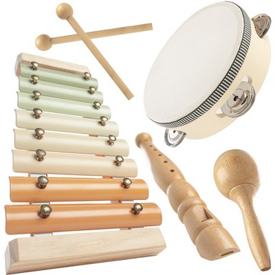 4-Piece Kids Musical Instruments - Safe & Non-Toxic Kids Instruments, Montessori Toys for Family Bonding By Comfy Cubs