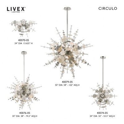 Circulo Polished Chrome 4-Light Ceiling Mount with Geometric Glass Discs