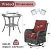 Gymojoy Outdoor Swivel Chairs with Side Table Glider Chairs Set of 3 - 2 of 4