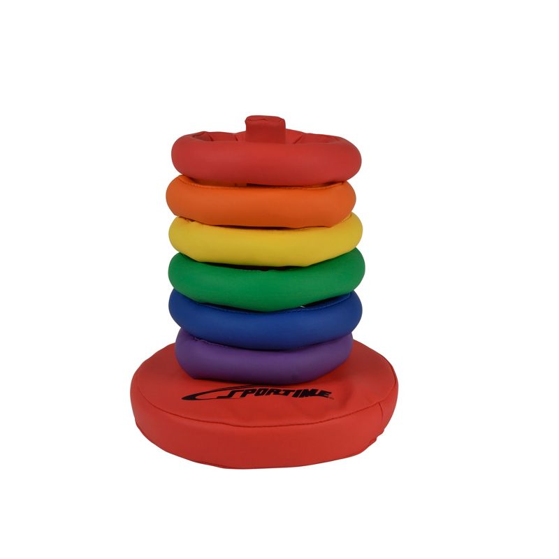 Sportime Soff-Ring Toss Game with Post, Assorted Colors, Set of 6 Rings, 1 of 4