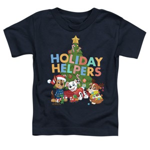 Toddler Boys' Paw Patrol Chase, Marshall, Rubble Christmas Holiday Helpers T-Shirt - 1 of 4