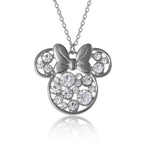 Disney Minnie Mouse Fashion Clear-Color Stone Minnie Mouse Necklace - 1 of 4
