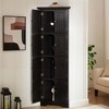 KIGFTSOD 4-Tier Corner Kitchen Pantry w/8 Doors, Tall Corner Cabinet & Shelves, Farmhouse Bookshelf for Bathroom, Living Room, Kitchen - 4 of 4