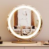 19'' Round Lighted Vanity Mirror with 3 Color Dimmable LED, Smart Touch Control & 360 Rotation Makeup Mirror for Bedroom, Dressing Room, Tabletop - 2 of 4