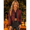 INSPIRE CHIC Women's Holographic Fashion Stand Collar Metallic Lightweight Zip Bomber Jacket - 2 of 4