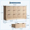 Modern 6-Drawer Fluted Dresser with Wood Top, Minimalist Storage Cabinet & TV Stand, Sturdy Dresser for Bedroom & Living Room, Natural Oak - 2 of 4