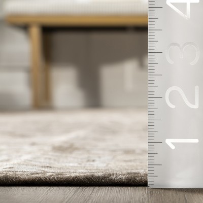 Easycare 5' x 8' Beige Cotton Blend Washable Area Rug