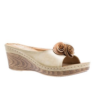 GC Shoes Sydney Flower Comfort Slide Wedge Sandals - 1 of 4