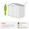 7' x 4' Outdoor Storage Shed, Garden Tool House with Foundation Kit, 4 Vents and 2 Easy Sliding Doors for Backyard, Patio, Garage, Lawn - 3 of 4