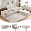 Convertible Modular 4-Seater Floor U-Shaped Sectional Sofas Bed with 2 Ottomans and No Assembly Required - 4 of 4