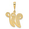 Black Bow Jewelry 14k Yellow Gold, Maci Collection, LG Filigree Script Initial W Pendant - 3 of 4