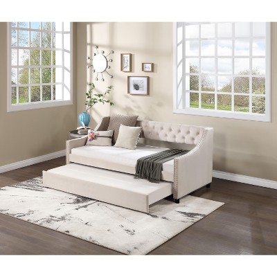 LOVMOR Velvet Daybed with Trundle, Upholstered Tufted Sofa Day Bed, for Bedroom, Guest Room Furniture