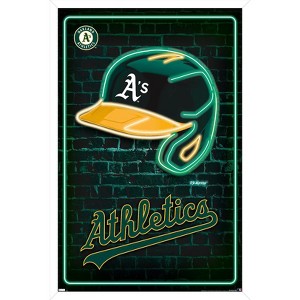 Trends International MLB Oakland Athletics - Neon Helmet 23 Framed Wall Poster Prints - 1 of 4