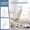 Mesh Breathable Backrest Office Chair, High Back-Adjustable Headrest With Lumbar Upport And Flip-Up Armrests Task Chair-Cuddlewood - 4 of 4