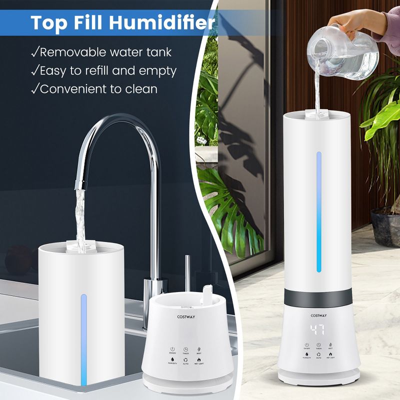 Costway Humidifier for Large Room 9L Warm & Cool Mist Top Fill Ultrasonic Air Vaporizer, 5 of 11