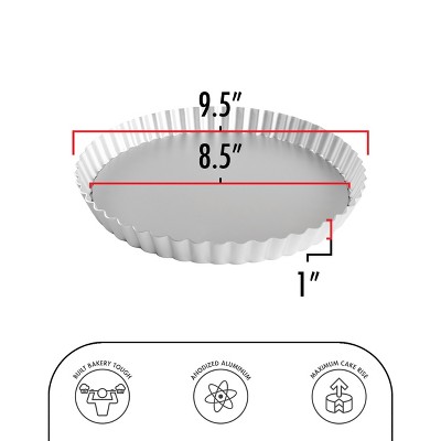 Anodized Aluminum Round Fluted Tart Pan with Removable Bottom