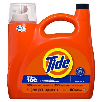 Tide Liquid Laundry Detergent, Original Scent, 105 fl oz, 80 Loads