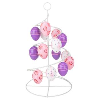 Northlight 14.25" Floral Cut-Out Spring Easter Egg Tree Decoration - White/Pink