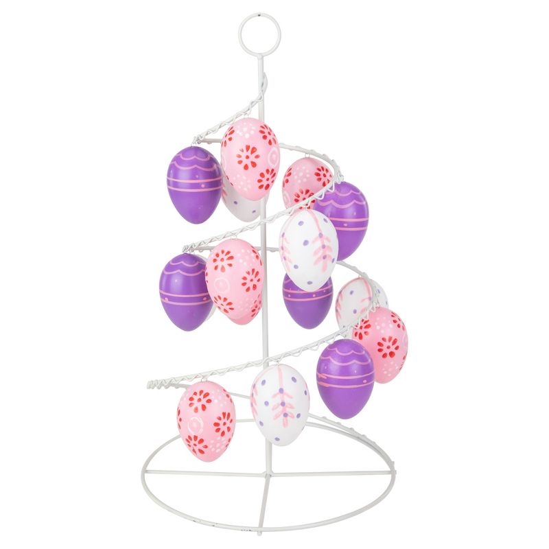 Northlight 14.25" Floral Cut-Out Spring Easter Egg Tree Decoration - White/Pink, 1 of 6