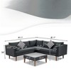 VisioGear 4-pieces Patio Chaise Lounges, Outdoor Sofa Set, Patio Furniture with Colorful Pillows, L-Shape Sofa Set, Black, 81.1"*81.1"*26" - 3 of 4
