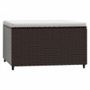 vidaXL Patio Footrests with Cushions 2 pcs Brown Poly Rattan - 3 of 4