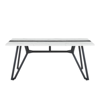 TiramisuBest 5psc Counter Height Dining Table Set with One Faux Marble Top Dining Table and Four Velvet-Upholstered Chairs,Black