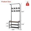 Hall Tree Shoe Bench for Entryway, Coat Rack Storage Bench, 4-in-1 Coat Tree Storage Shelf - 3 of 4